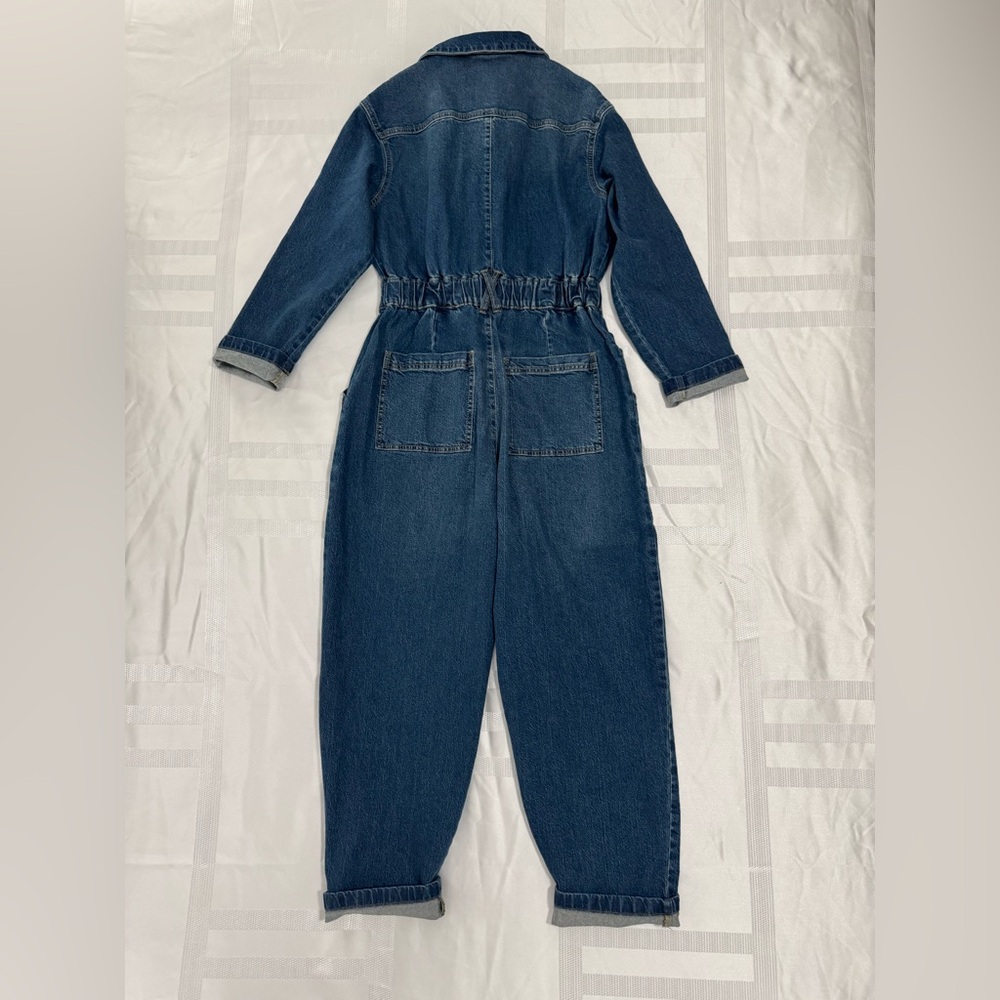 Dark Blue Denim Jumpsuit - Picture 3 of 3